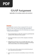 GAAP Assignment: Applicability of Accounting Concepts and Conventions