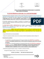 Nuevo Alumno Documentacin A Presentar para Formalizar La Matrcula