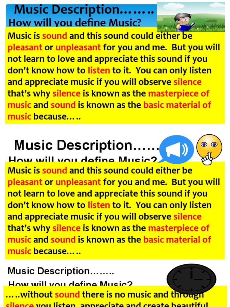 How Will You Define Music? PDF Entertainment (General)