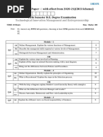 Technological Innovation Management and Entrepreneurship: Model Question Paper - With Effect From 2020-21 (CBCS Scheme)