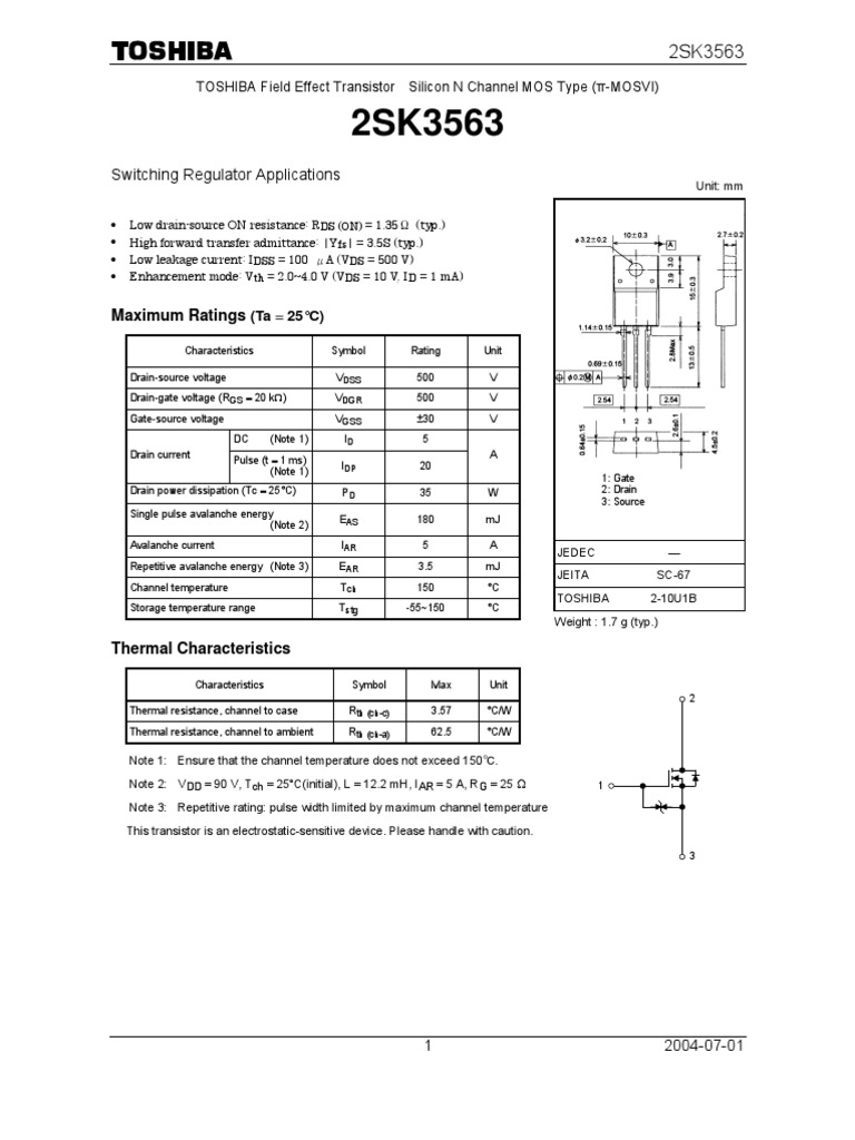 2SK3563 TOSHIBA Transistor - Electronics