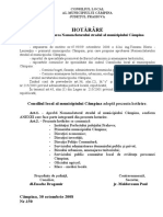 Hotărâre: Privind Aprobarea Nomenclatorului Stradal Al Municipiului Câmpina