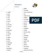 Sinonimos e Antonimos Ficha de Trabalho