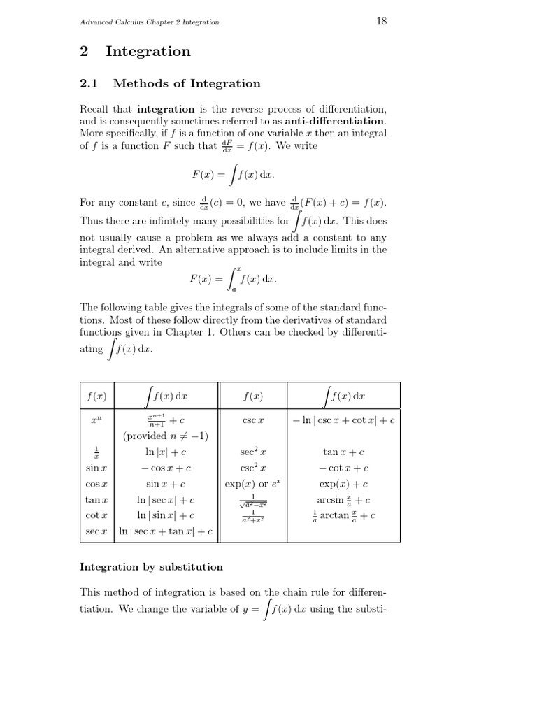 Advanced Calculus: Integration Methods | PDF | Integral | Calculus