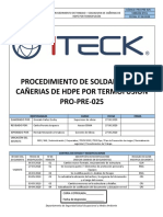 PRO-PRE-025 Soldadura de Termofusión de HDPE Rev.A