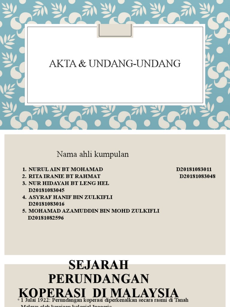 Akta Dan Undang2 Koperasi  PDF