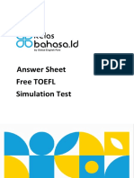 Answer Sheet Free Toefl Simulation Test
