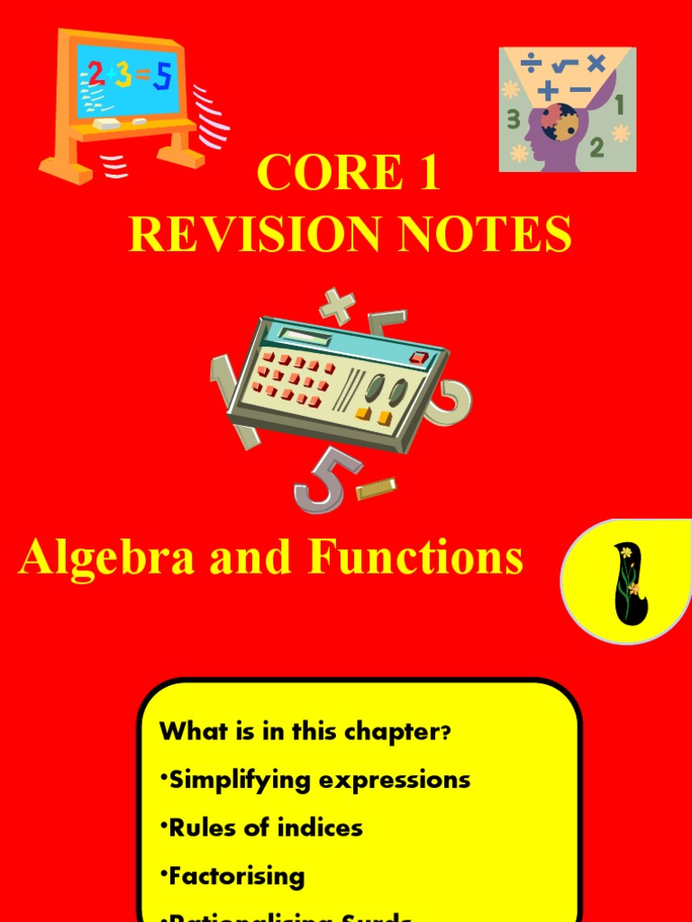 Algebra and Functions Revision Guide | PDF | Quadratic Equation | Equations