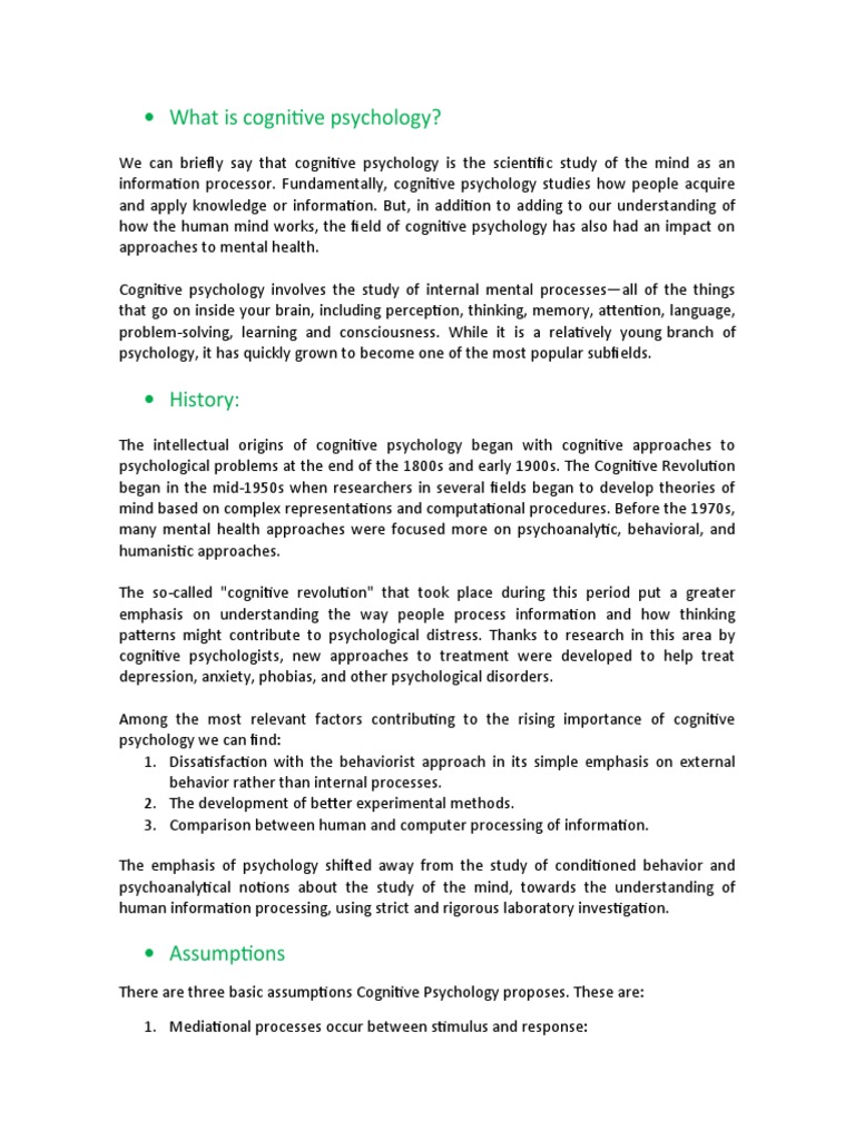 What Is Cognitive Psychology? | PDF | Cognitive Psychology | Behaviorism