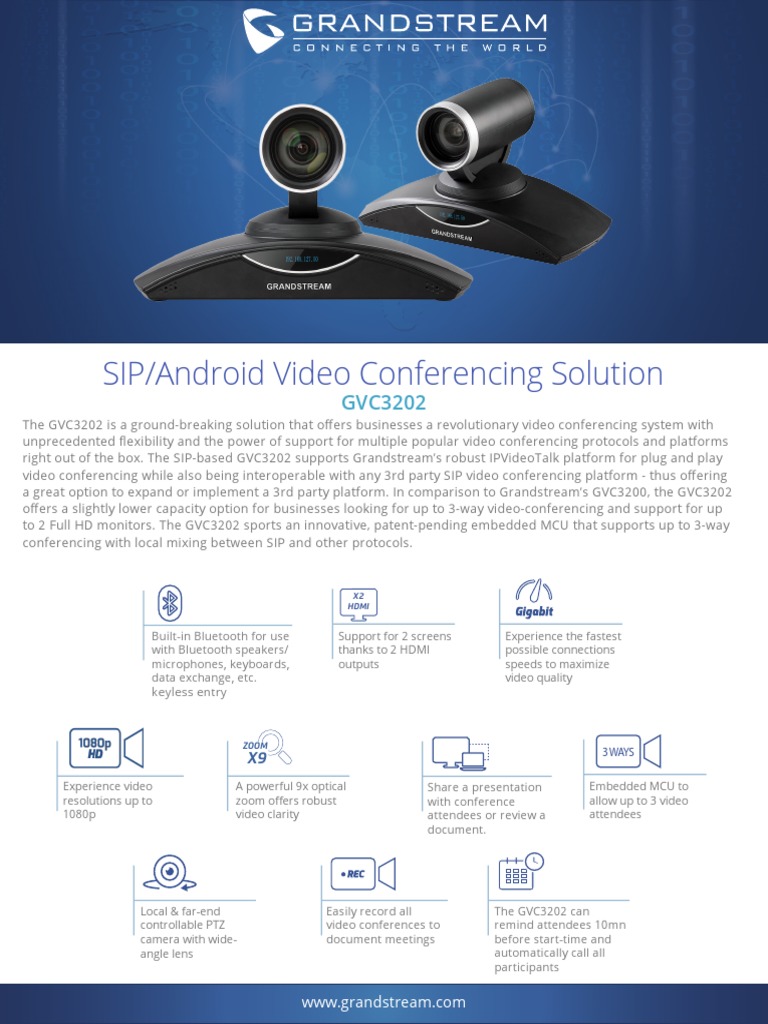 GVC3202 SIP Video Conferencing System | PDF | Session Initiation ...