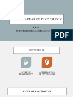 Applied Areas of Psychology: B.S 2 Course Instructor: Ms. Hafiza Arooba Javed