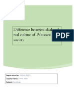Difference Between Ideal and Real Culture of Pakistani Society