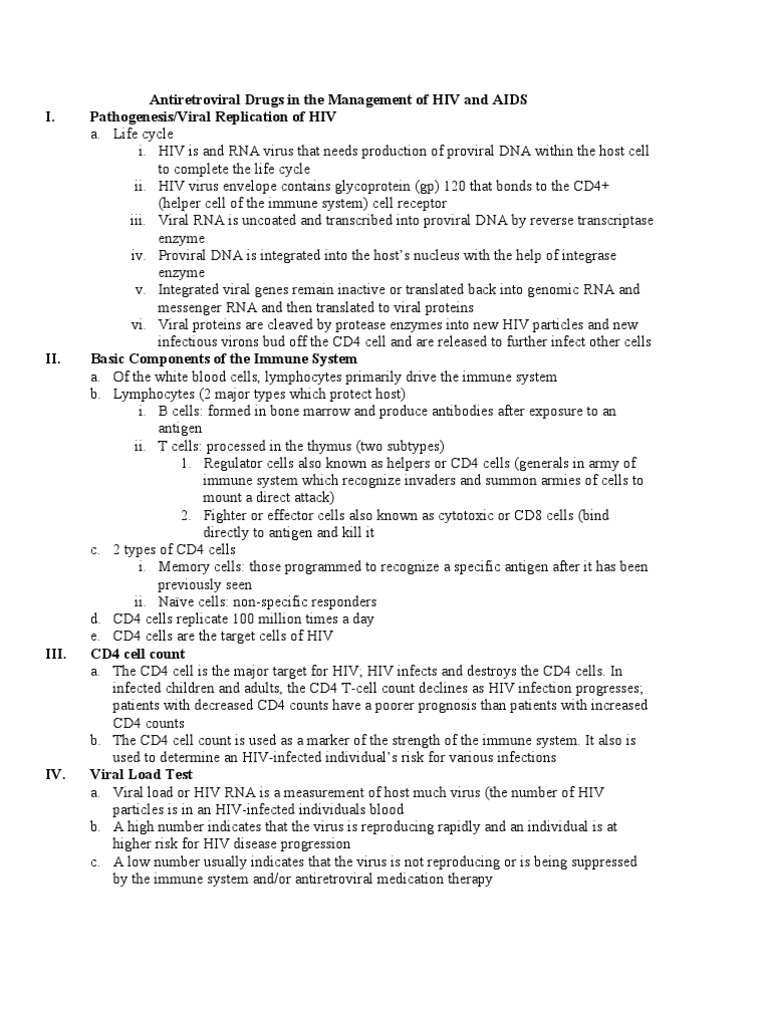 Pharmacology-Antiretroviral Drugs in The Management of HIV and AIDS ...