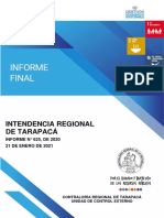 Intendencia Regional de Tarapacá: INFORME #625, DE 2020 21 de Enero de 2021