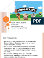 Ben and Jerry: Presented by Mohd Adnan (19F026) Goswami Namangiri (19F027)