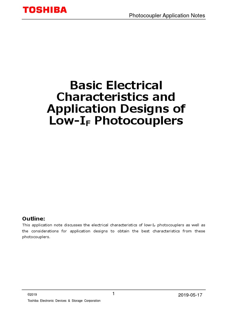 Basic Electrical Characteristics and Application Designs of Low-I ...