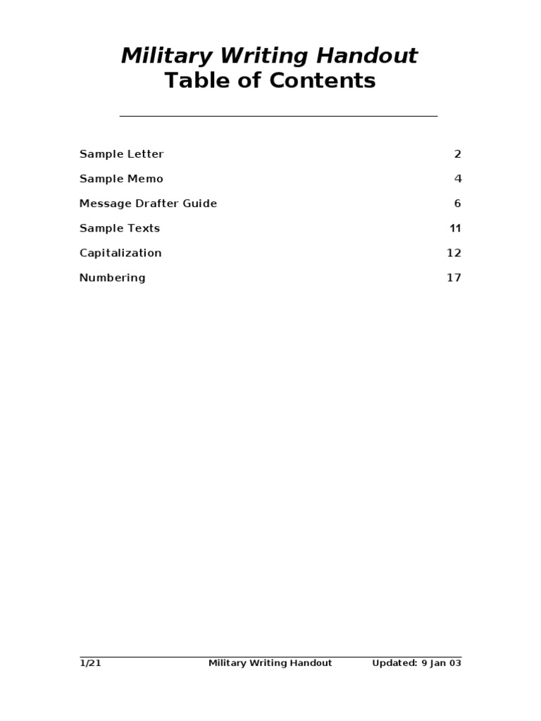 Military Writing Handout | PDF | Acronym | Letter Case