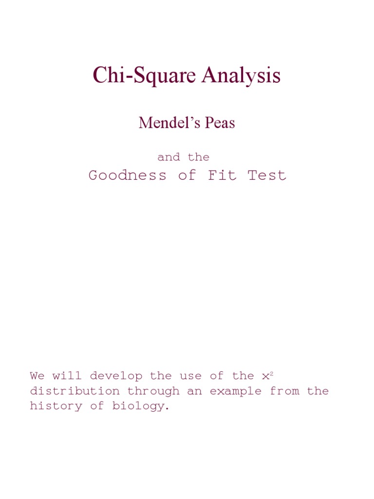 Chi-Square Test in Mendel's Peas Analysis | PDF | Genetics | Biology