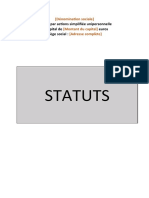 Modèle de Statuts SASU Associé Unique Personne Physique