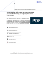 Dissatisfaction With School Sex Education Is Not Associated With Using Pornography For Sexual Information