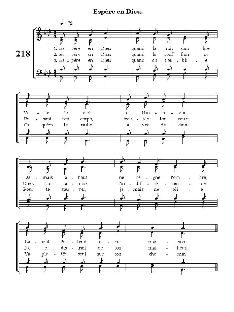 Espère en Dieu - Paroles et Partition | PDF