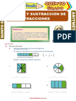 Adición y Sustracción de Fracciones para Quinto Grado de Primaria