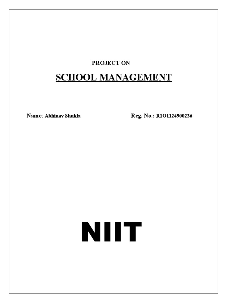 School Management System Project Report | PDF | User (Computing ...