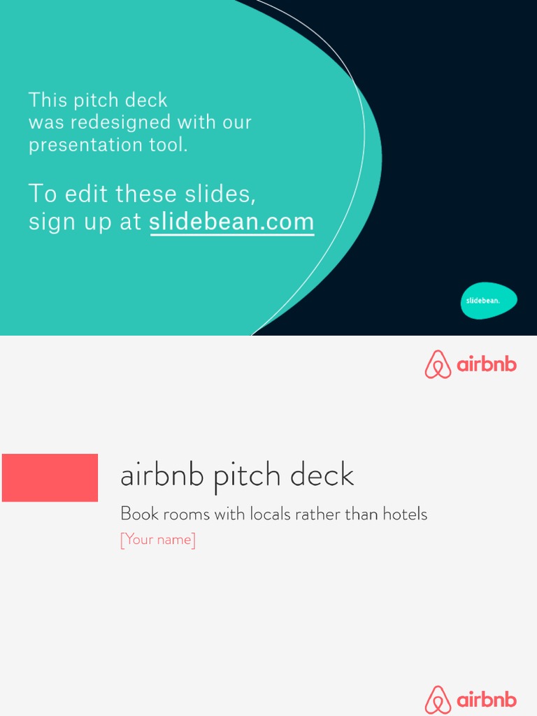 Airbnb Pitch Deck Template by Slidebean
