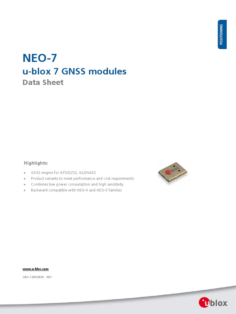 u-blox 7 GNSS Module Data Sheet | PDF | Online And Offline | Global ...