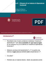 Lezione 8 - Chiusura Di Un Insieme Di Dipendenze Funzionali: Demarsico@di - Uniroma1.it