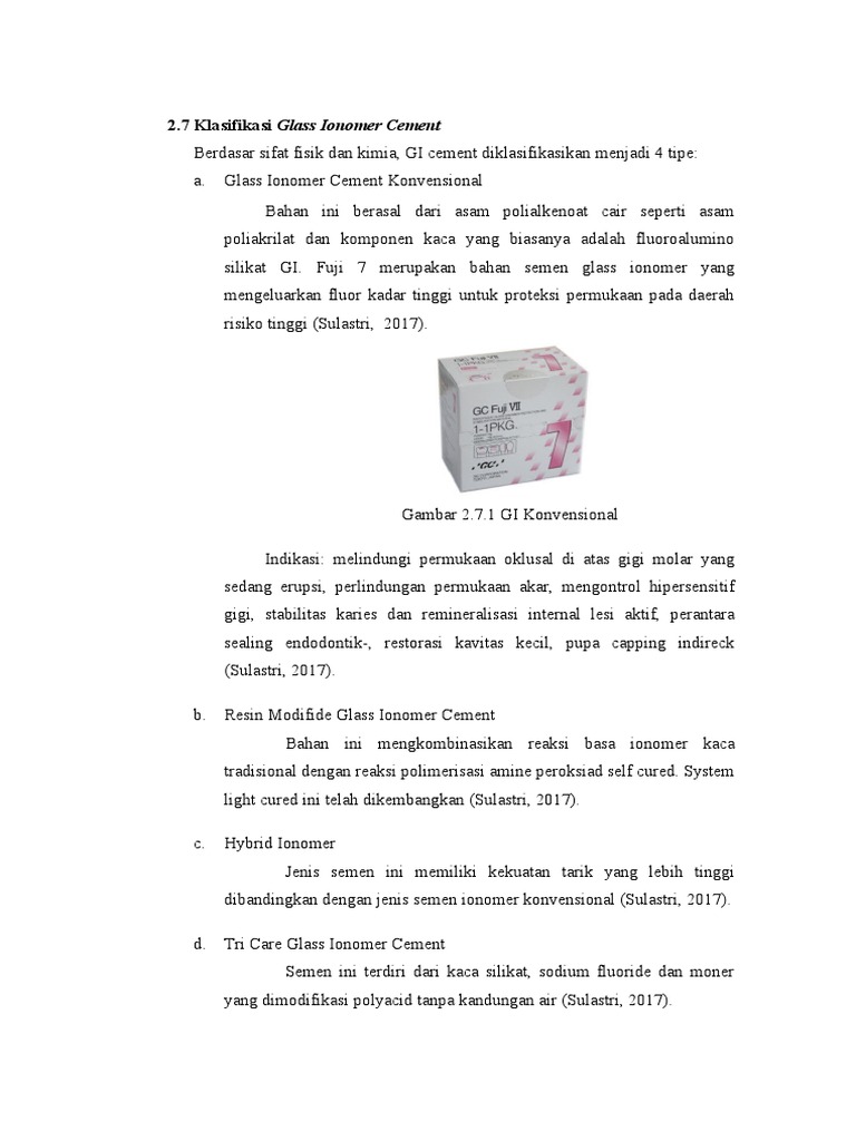 2.7 Klasifikasi Glass Ionomer Cement PDF