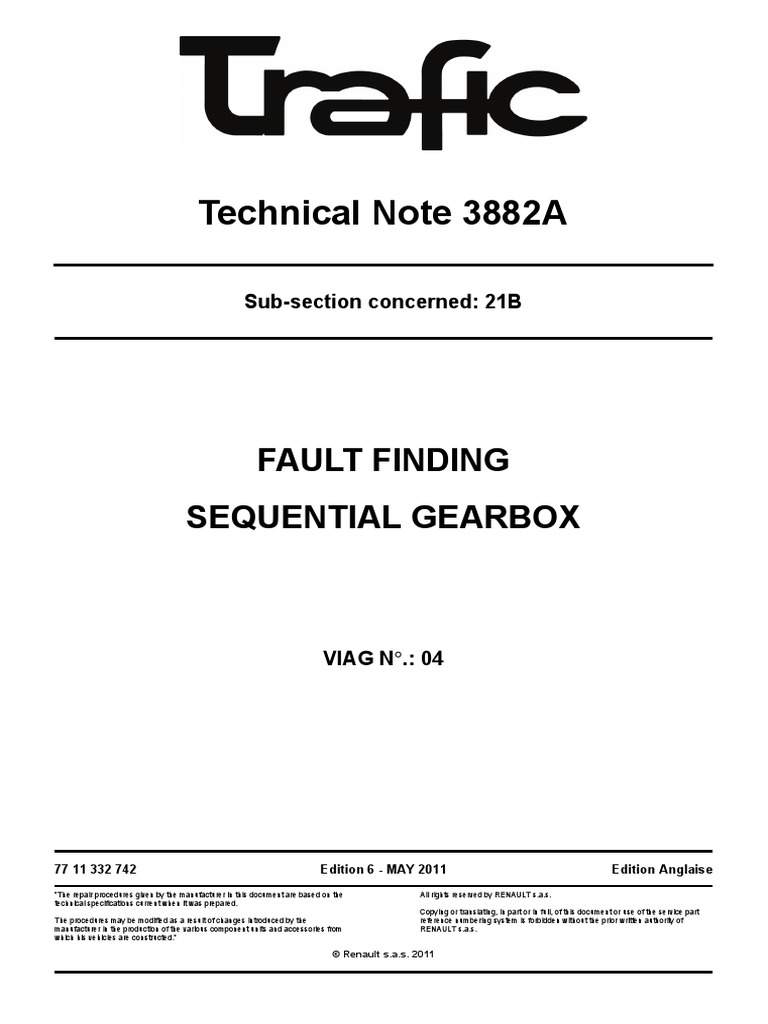 Technical Note 3882A Fault Finding Sequential Gearbox PDF