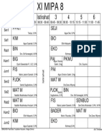 Jadwal SMT 2 - XI MIPA - 8