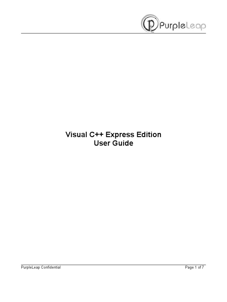 Visual C++ Express Edition User Guide | PDF | C++ | Tab (Gui)