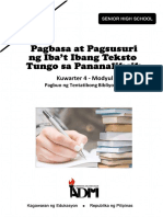 Pagbasa11 - Q3 - Mod9 - Pagbuo NG Tentatibong Bibliyograpiya - v3