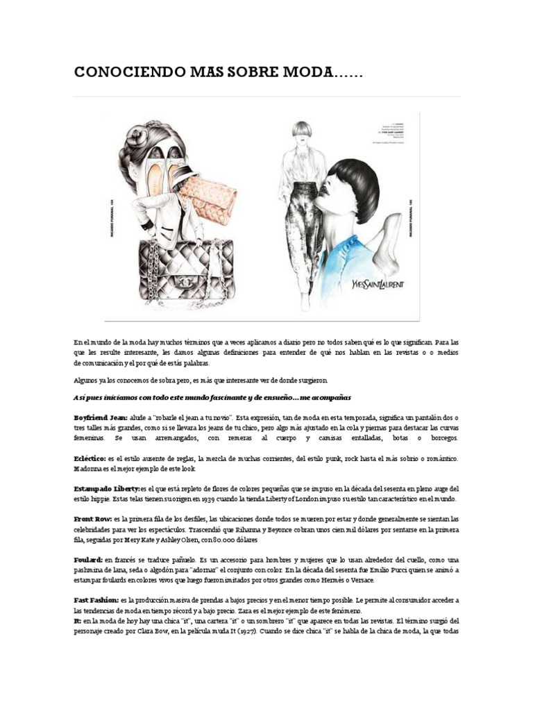 Términos Clave en el Mundo de la Moda | PDF | Moda | Apariencia humana