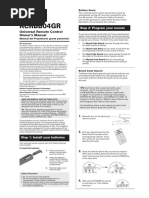 Rcrbb04Gr: Universal Remote Control Owner's Manual