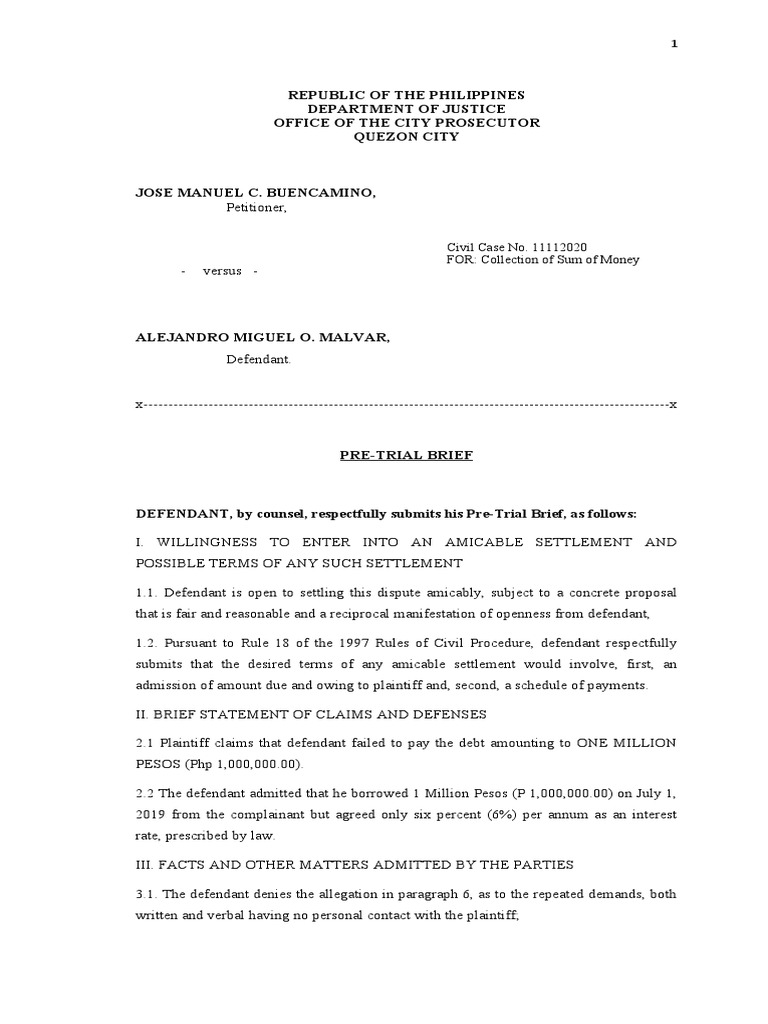 Republic of The Philippines Department of Justice Office of The City Prosecutor Quezon City