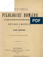 Lazăr Șăineanu-Istoria Filologiei Române