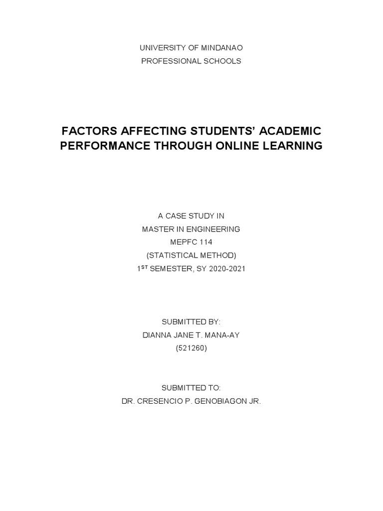 Factors Affecting Students' Academic Performance Through Online ...