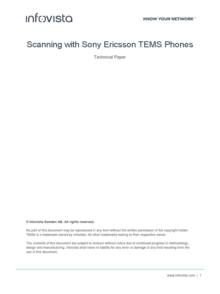 Scanning With Sony Ericsson TEMS Phones Technical Paper | PDF | Gsm ...