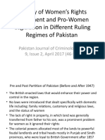 History of Women's Rights Movement and Pro-Women Legislation in Different Ruling Regimes of Pakistan