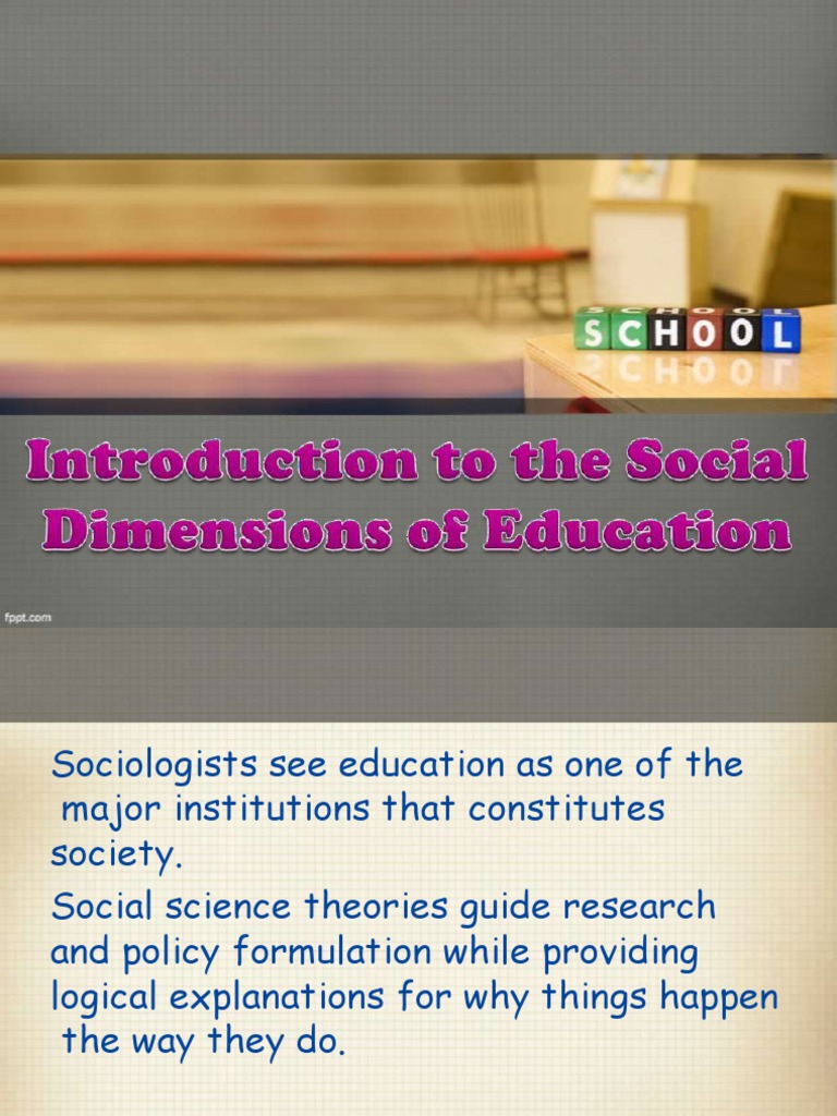 Private Files Introduction To Social Dimensions of Education | PDF ...