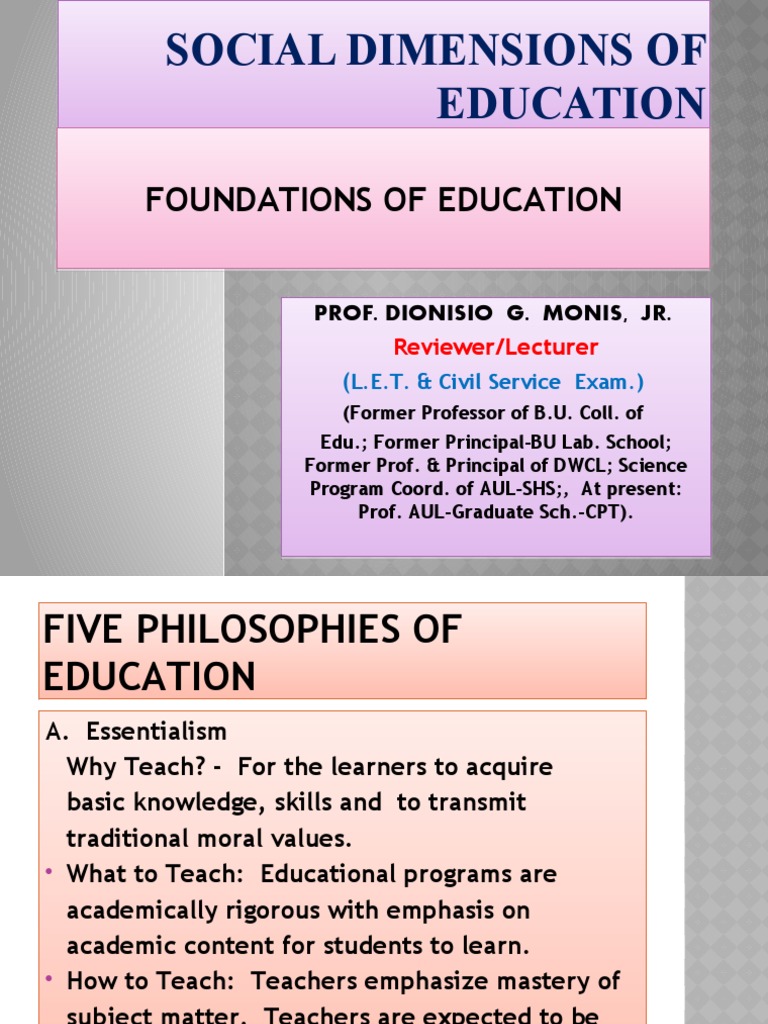 L.E.T. Social Dimension of Education | PDF | Gender | Gender Studies
