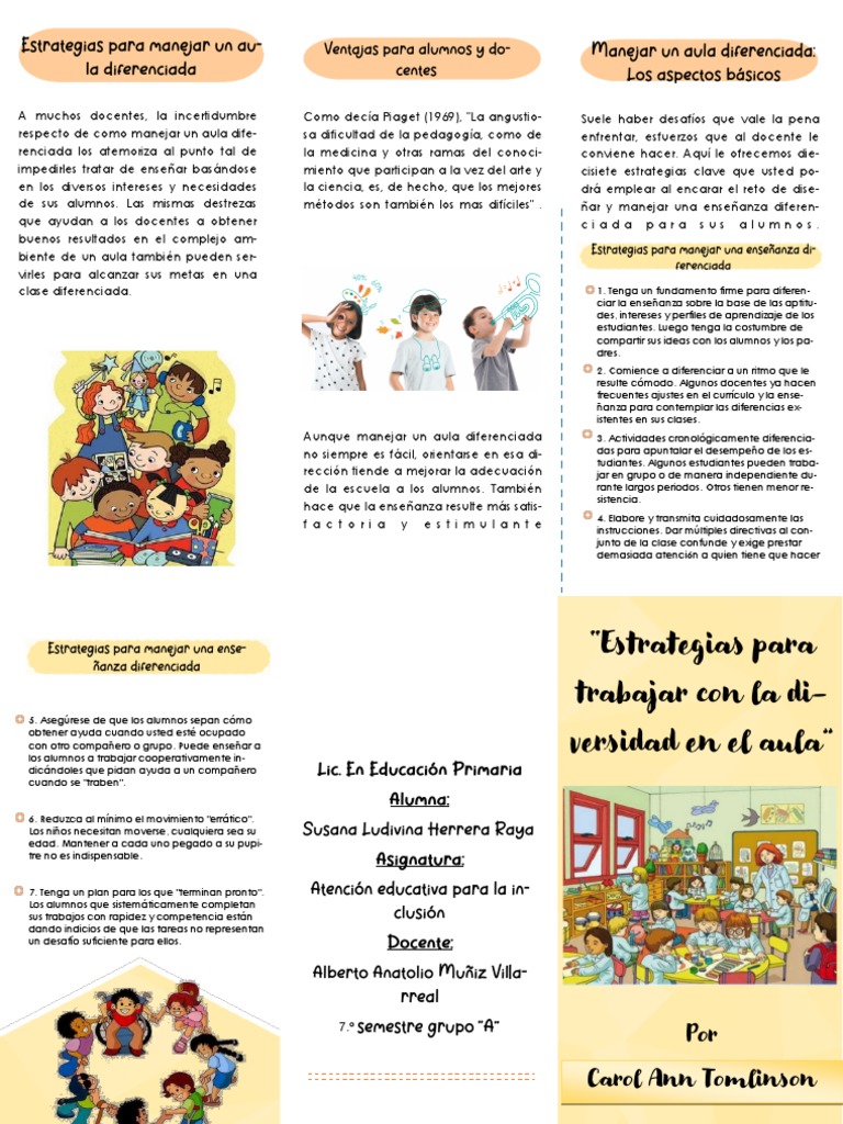 TRiptico Estrategias Diversidad | PDF | Salón de clases | Plan de estudios