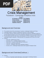 Crisis Management: Facebook - Cambridge Analytica Crisis