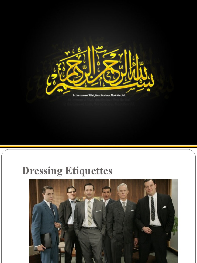 Dressing Etiquette PDF Clothing Fashion