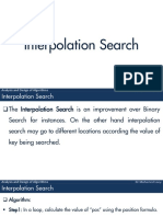 Interpolation Search: Analysis and Design of Algorithms