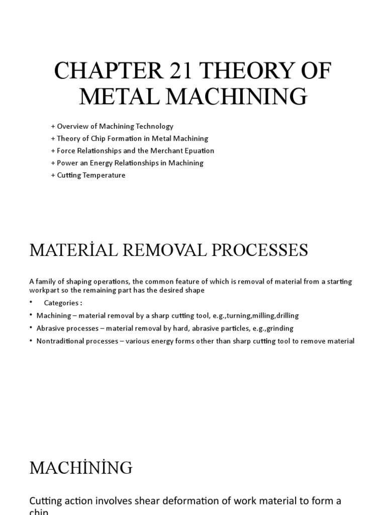 Metal Machining Theory and Operations | PDF | Machining | Drilling