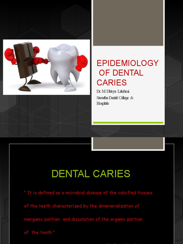 Epidemiology of Dental Caries Dr. M. Dhivya Lakshmi. Saveetha Dental